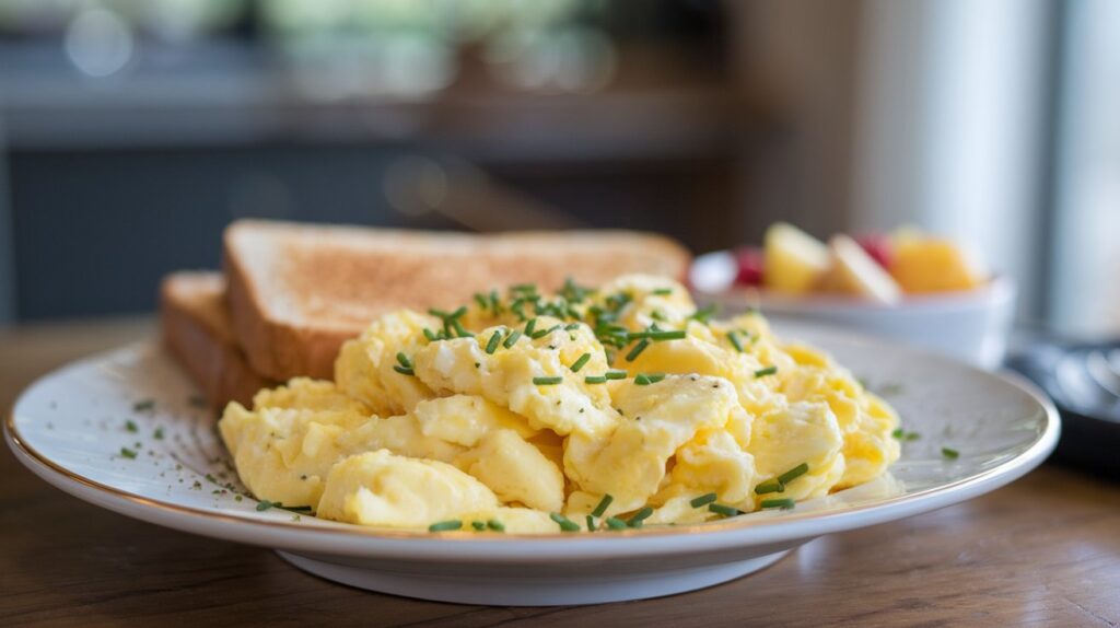Fluffy Scrambled Eggs with Chives