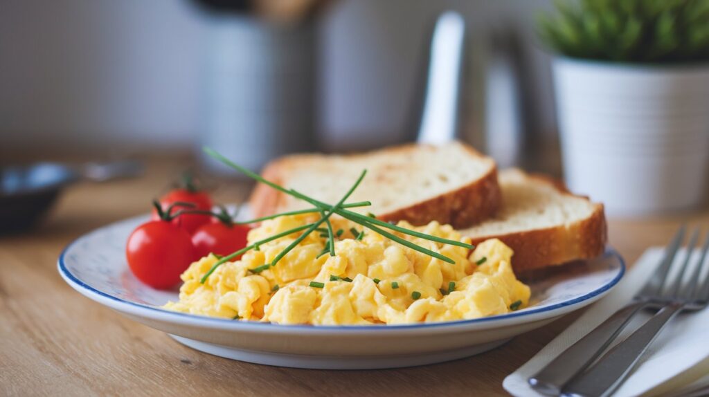 Fluffy Scrambled Eggs with Chives
