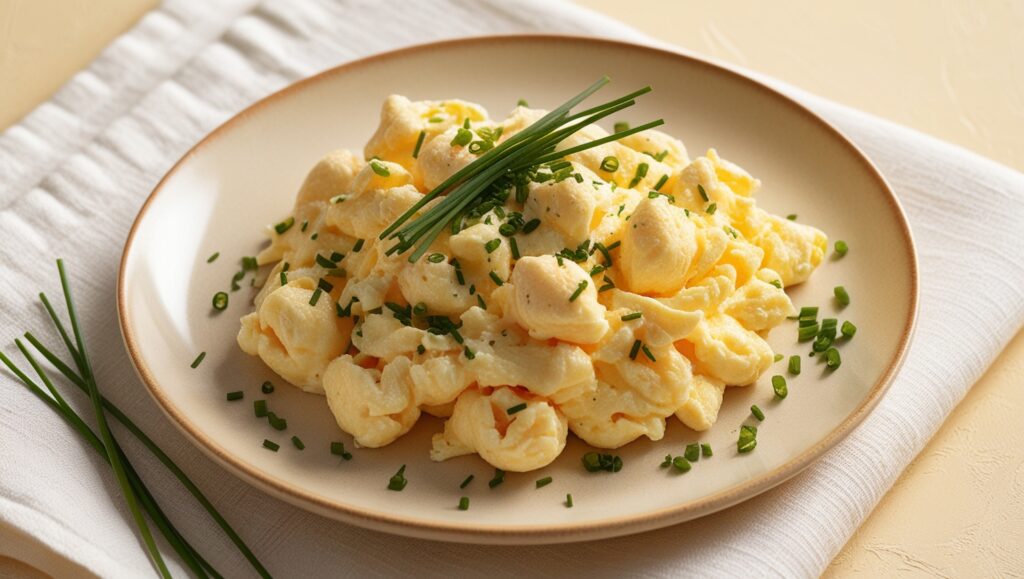 Fluffy Scrambled Eggs with Chives