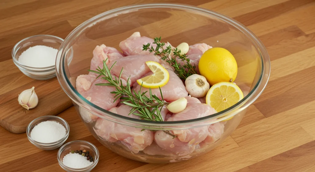 Remove the chicken from the brine and dry it